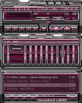 "Strawberry Lambic" skin for Winamp
