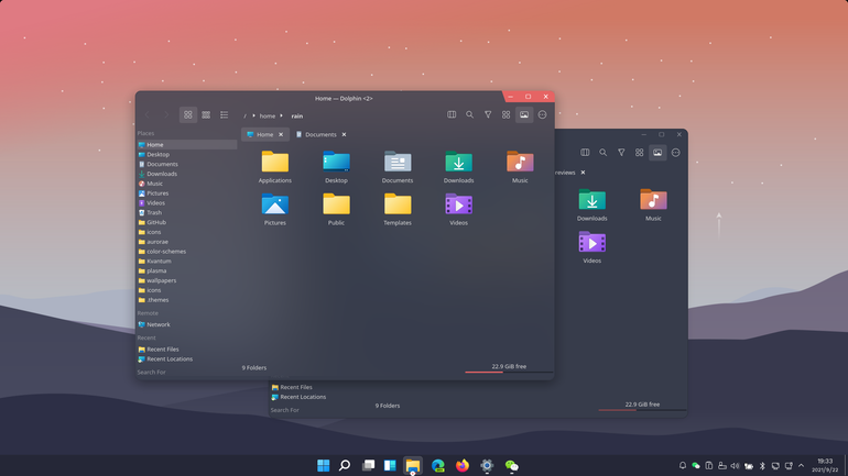 Sunset-dark Aurorae Theme