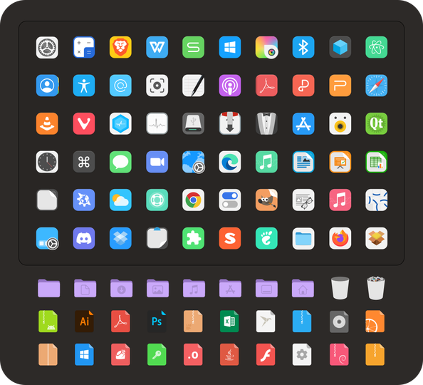 Colloid Dracula Purple Dark Icons