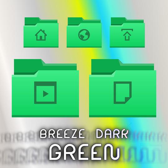 Breeze icons with green folders [for light and dark themes]