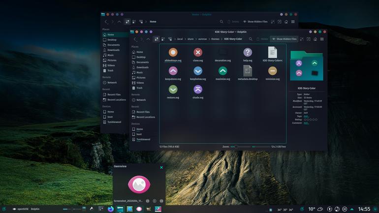 KDE-Story-Color Aurorae Theme