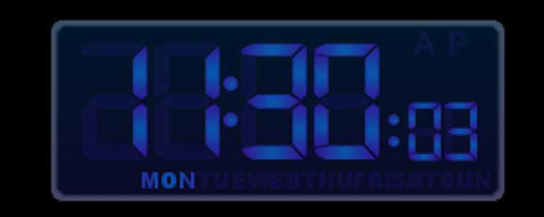 BlueLED theme for digitalclock screenlet
