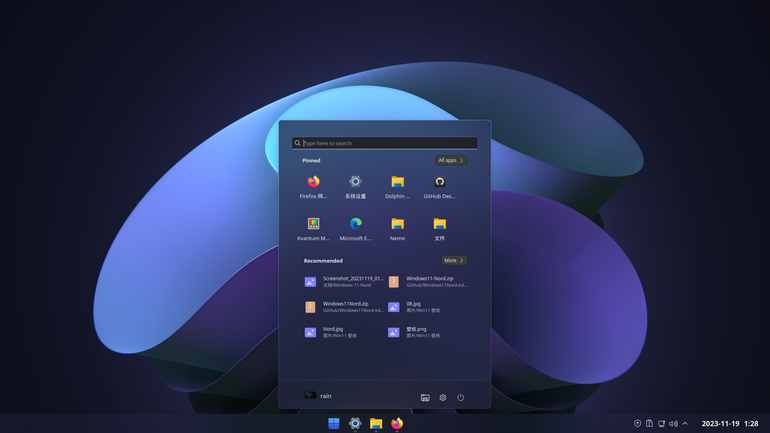 Win11OS-Nord Plasma Theme