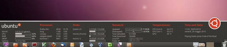 Conky Ubuntu Lucid Theme - Wide