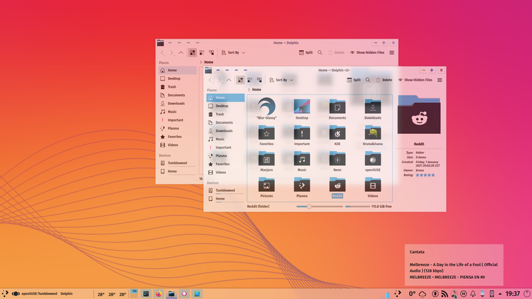 Blur-Glassy Aurorae Theme