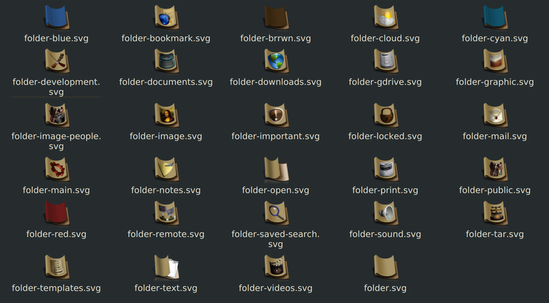 Icon Set Cream Folder