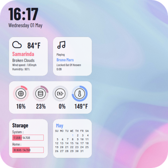 Mimosa Light [ Calendar ] - Conky theme