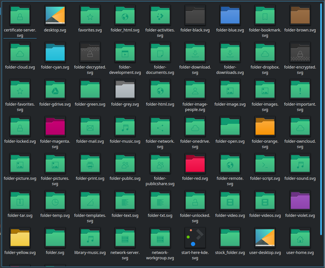 Breeze dark colored icons
