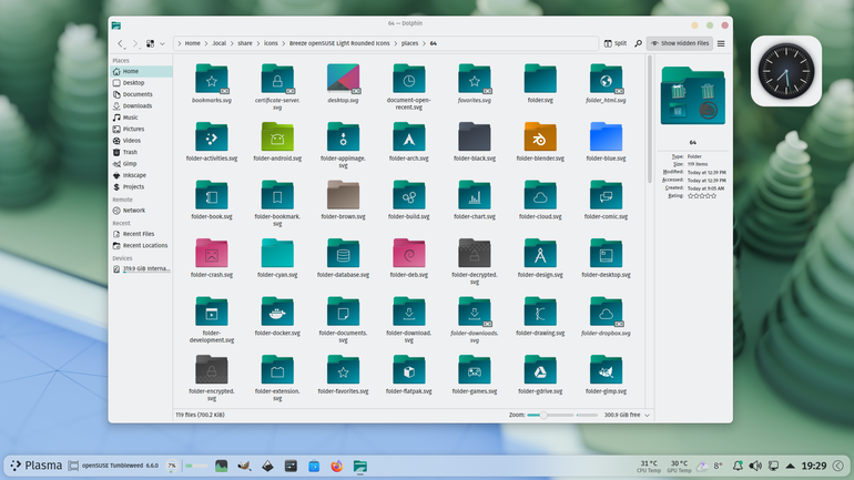 Breeze openSUSE Light Rounded Icons