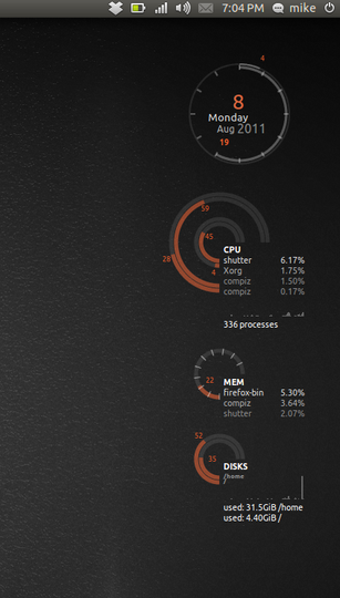 Conky Orange 4 CPU