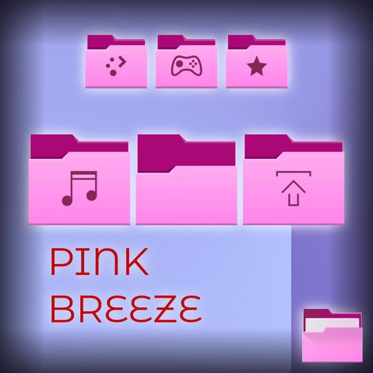 Breeze icons with pink folders [for light and dark themes]