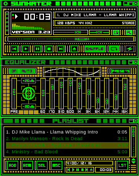 SunHater winamp skin version 3.23