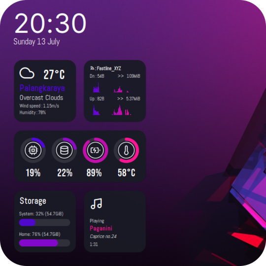 Mimosa Dark - Conky theme