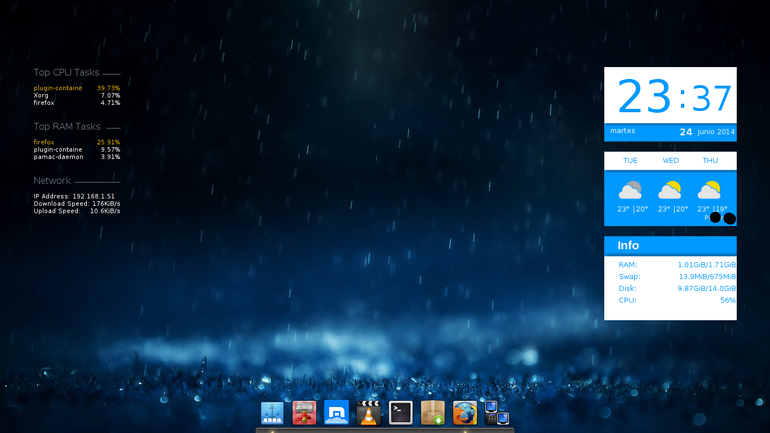 Conky Blue Rain