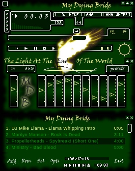 My Dying Bride: The Light At The End Of The World WinAmp skin