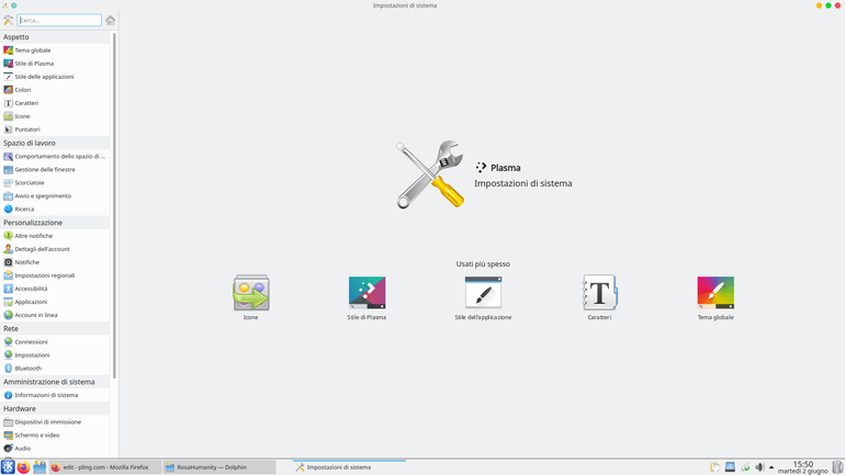 Rosa Humanity remix for KDE Plasma 5