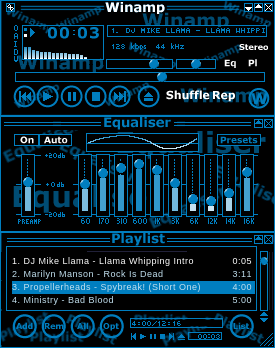 Winamp Blue Skin, (c) 2000 James P Jones.
