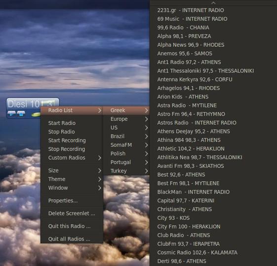 Greek Radio Stations for RadioScreenlet