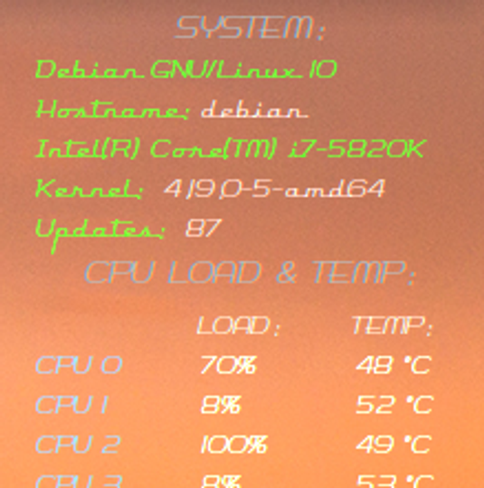 Conky RetroScript for 6 CPU