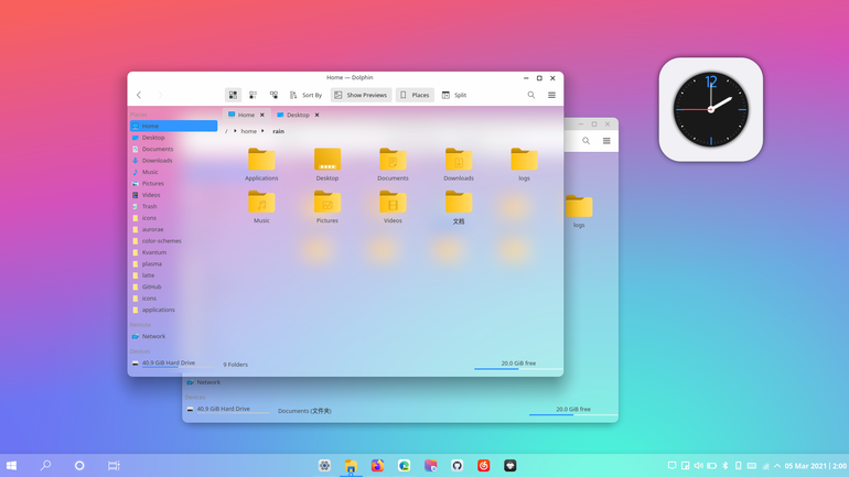 Win10Sur-light Aurorae Theme