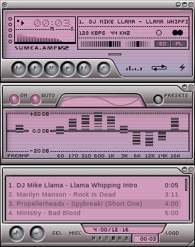 s u m e a . amp v2 WinAmp2.x skin pink version