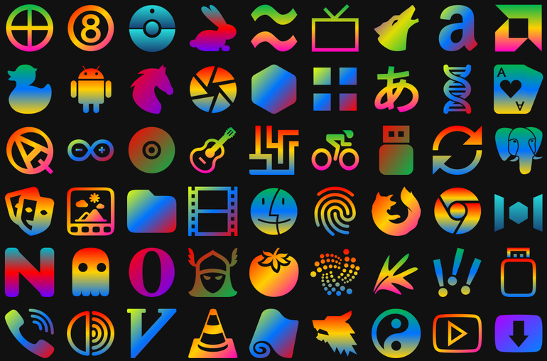 Besgnulinux Rainbow Icon Theme