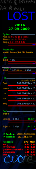 Anarchy's Blue Conky Theme (spanish)