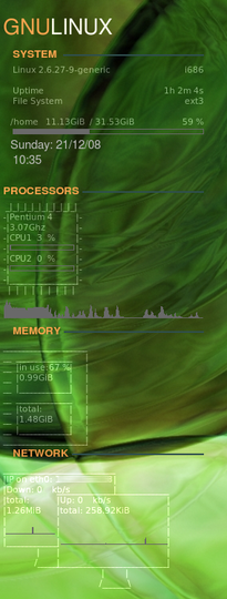 conky theme: ASCII hardware