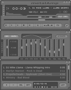 metalAmp (v.1.53_grey) for WinAmp 2.9x/5_full