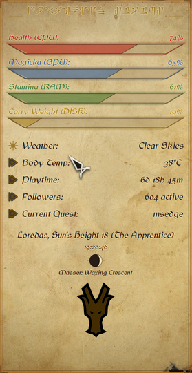 Skyrim Conky Rustic Parchment Edition