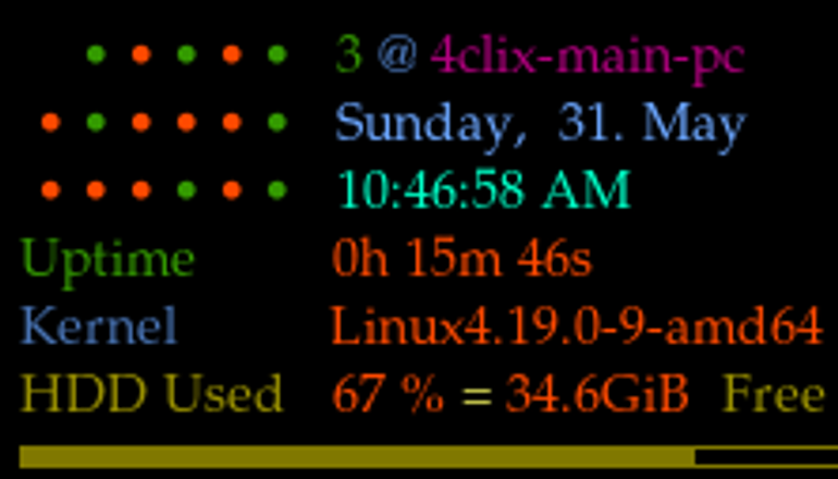 Rainbow Conky BiClock