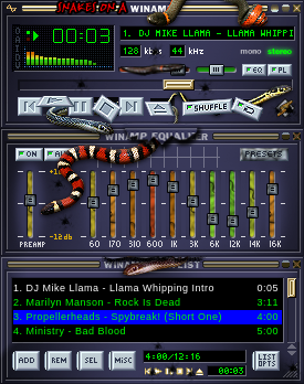 I've had it with these mother ****ing snakes on this mother ****ing winamp!