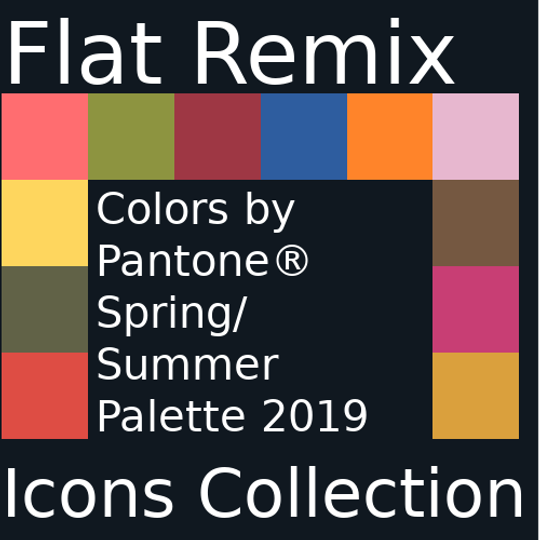Flat Remix Dark Icons Collection Spring-Summer 2019