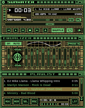 SunHater winamp skin version 4.83