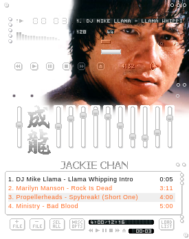 White Jackie Chan_v2 - Classic Skin for Winamp